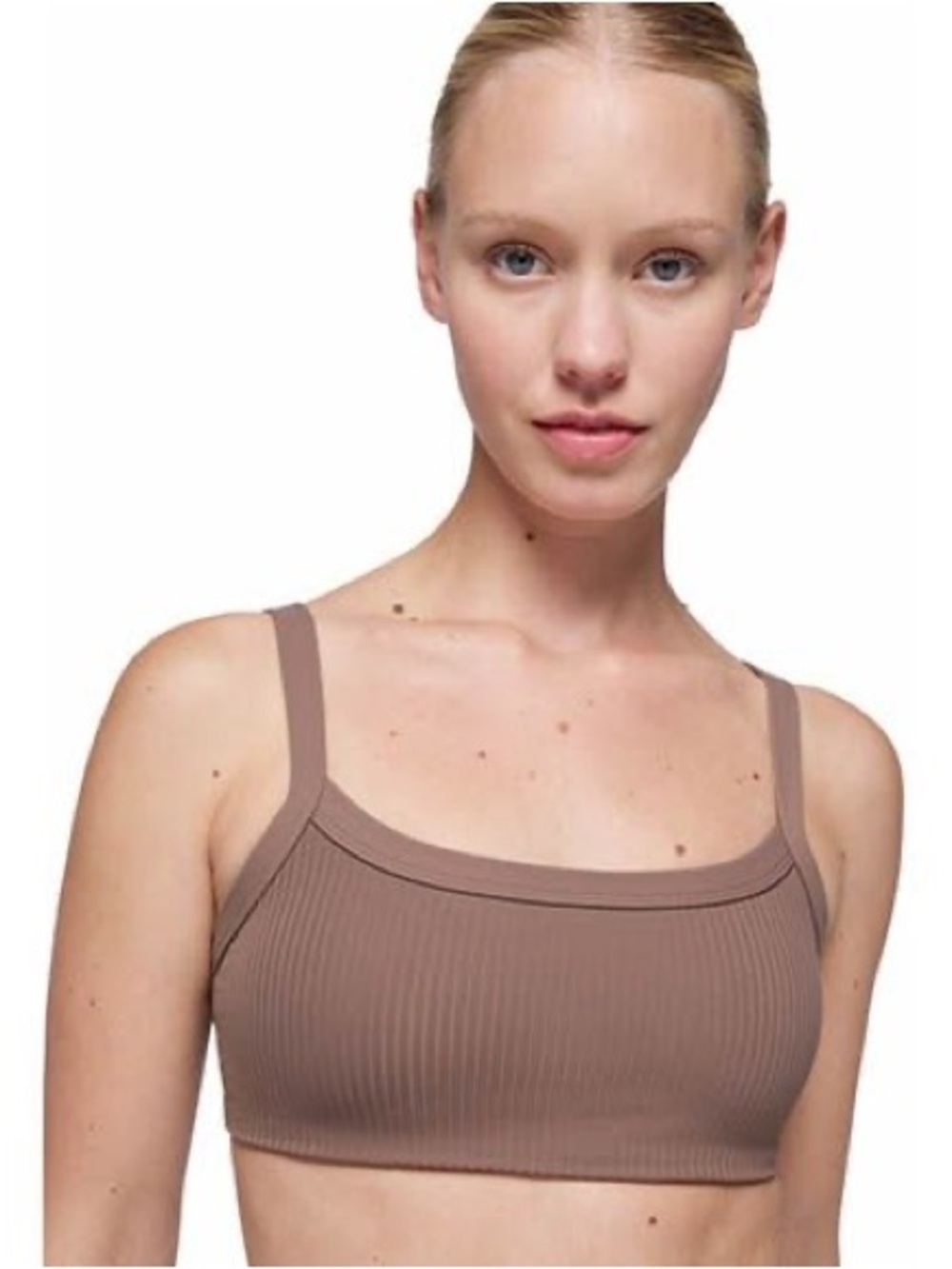 Prana Luxara Ribbed Bra in Carob